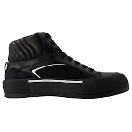 Alexander Mcqueen-Deck Sneakers - Alexander McQueen - Leather - Black/White-Black