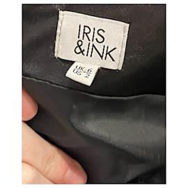 Iris & Ink-Iris & Ink Minikleid aus schwarzem Leder-Schwarz
