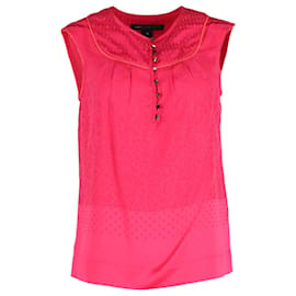 Marc Jacobs-Marc Jacobs Sleeveless Buttoned Top in Pink Silk-Pink