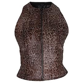Alaïa-Alaia Printed Vest in Animal Print Calf Hair-Other