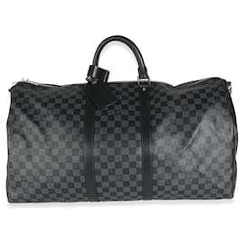 Louis Vuitton-Louis Vuitton Damier Graphite Canvas Keepall Bandouliére 55-Black
