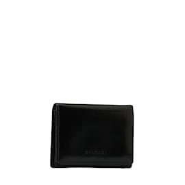 Bulgari-Bvlgari Leather Card Case Leather Card Case in Good condition-Black