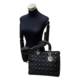 Dior-Large Cannage Leather Lady Dior-Black