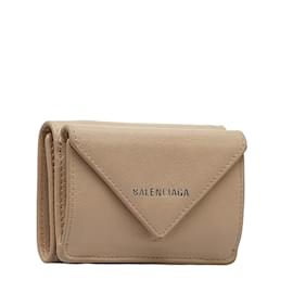 Balenciaga-Leather Papier Wallet 391446.0-Brown