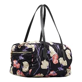 Prada-Tessuto Floral Shoulder Bag  BL0567-Black