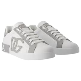 Dolce & Gabbana-Portofino Sneakers - Dolce&Gabbana - Leather - White-White