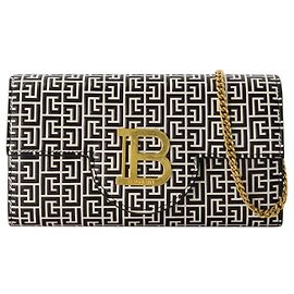 B-Buzz Wallet On Chain - Balmain - Leather - Ivoire White
