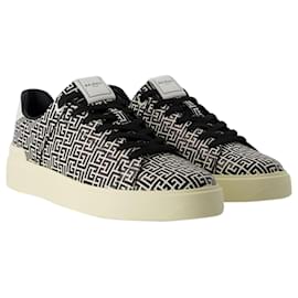Balmain-B-Court Sneakers - Balmain - Leather - Black-Black