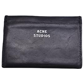 Acne-Acne Studios Kartenetui aus schwarzem Leder-Schwarz