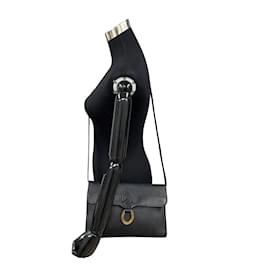 Dior-Oblique Embossed Leather Crossbody Bag-Black