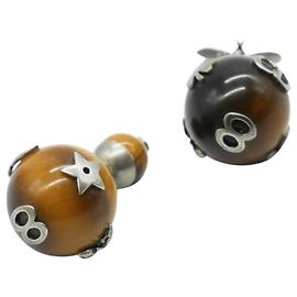 Christian Dior Pendientes Tribales marrones con detalle de avispa Otro