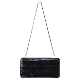 Judith Leiber-Navy crystal embellished clutch bag-Blue