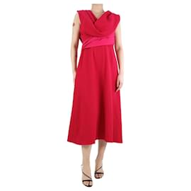 Autre Marque-Emilia Wickstead Pink criss-cross crepe dress - size UK 10-Pink