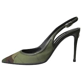 Dolce & Gabbana-Green pointed toe slingback pumps - size EU 37-Green