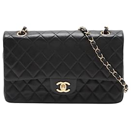 Chanel-Black 2002 medium Classic double flap bag-Black