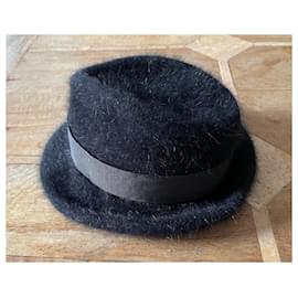 Fornarina-Black Fornarina Hat in Angora T. S (54-55 cm)-Black
