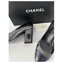 Chanel-Pumps ( Sling) Chanel Camelia-Schwarz,Grau,Marineblau