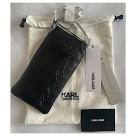 Karl Lagerfeld-Bolsos de embrague-Negro,Plata