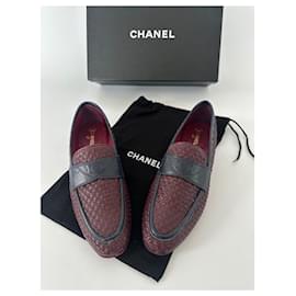 Chanel-Mocasines de Chanel-Roja,Azul,Burdeos,Azul marino