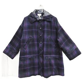 Kenzo wool plaid coat dark purple Dark purple