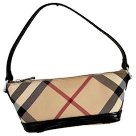 Burberry-Sac baguette tartan Burberry-Marron,Noir,Beige,Marron clair