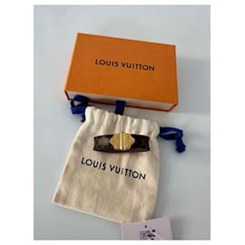 Louis Vuitton-Pulsera nano con monograma de Louis Vuitton-Castaño,Marrón claro,Marrón oscuro,Gold hardware