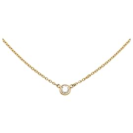 Tiffany & Co-Tiffany Oro Elsa Peretti 18Collar con colgante de diamantes K por yarda-Dorado