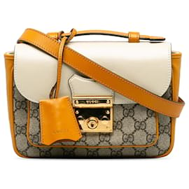 Gucci-Bolso satchel con candado Gucci GG Supreme marrón-Castaño,Beige