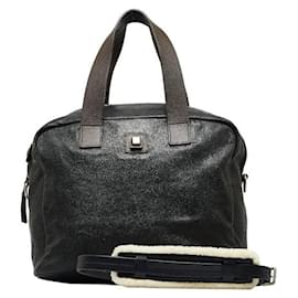 Céline-Leather Handbag-Black