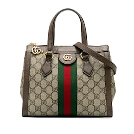 Gucci-Gucci Small GG Supreme Ophidia Tote Bag Canvas Tote Bag 547551 in Good condition-Beige