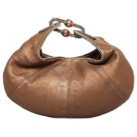 Jimmy Choo-Alie Leather Handbag-Brown
