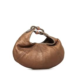 Jimmy Choo-Alie Leather Handbag-Brown