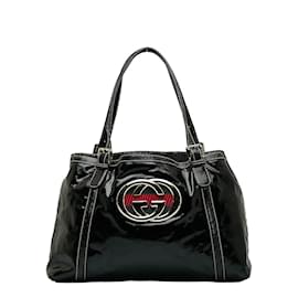 Gucci-Dialux Britt Patent Tote Bag 162094-Black