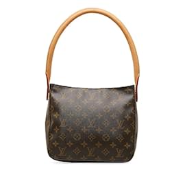 Louis Vuitton-Bolsa de ombro Louis Vuitton Monogram Looping MM em lona M51146 Em uma boa condição-Marrom