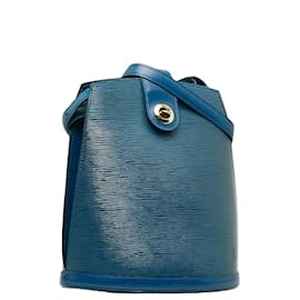 Louis Vuitton-Louis Vuitton Bolsa de ombro de couro Epi Cluny M52255 em boa condição-Azul