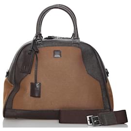 Alfred Dunhill-Canvas Carry On Weekender Bag-Brown