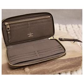 Louis Vuitton-Zippy Vuitton imprint wallet-Taupe,Light brown