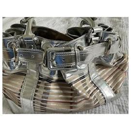 Burberry-Beaton Sliced House Check Coated Large-Silvery