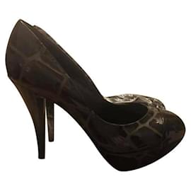 Alberto Guardiani-Hermosos zapatos negros con tacones. 12 ALBERTO GUARDIANI nuevo n. 37.5-Negro