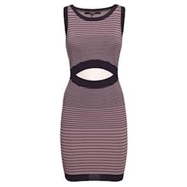 Guess-Neues hellviolett gestreiftes Cut-out-Kleid von GUESS-Lavendel
