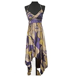 ROCCOBAROCCO-Wunderschönes ROCCO BAROCCO langes Kleid mit mehrfarbigem Muster-Mehrfarben