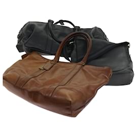 Coach-Coach Shoulder Bag Leather 3Set Black Brown Auth ar11280-Brown,Black