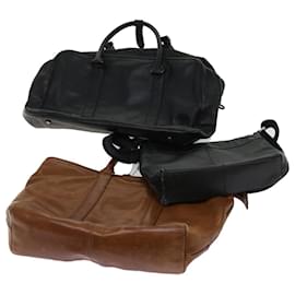 Coach-Coach Shoulder Bag Leather 3Set Black Brown Auth ar11280-Brown,Black