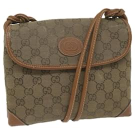 Gucci-GUCCI GG Canvas Shoulder Bag Beige Auth ai697-Beige