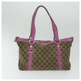 Gucci-Gucci GG Canvas Sherry Line Shoulder Bag 2Set Beige Brown gray Auth ar11231-Brown,Beige,Grey