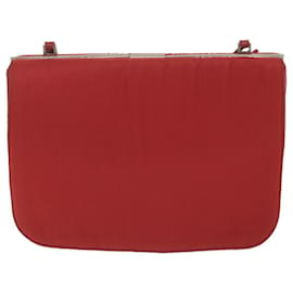 Prada-PRADA Chain Shoulder Bag Nylon Red Auth 63571-Red