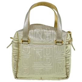 Fendi-FENDI Hand Bag Nylon 2way Gold Auth 63497A-Golden