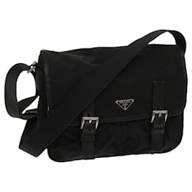 Prada-PRADA Shoulder Bag Nylon Black Auth 63850-Black