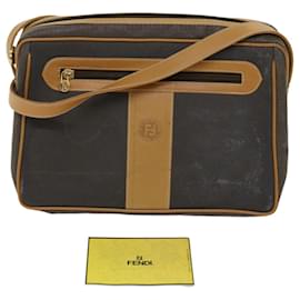 Fendi-FENDI Shoulder Bag Nylon Brown Auth 63467-Brown