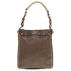 Prada-PRADA Shoulder Bag Leather Brown Auth bs11385-Brown
